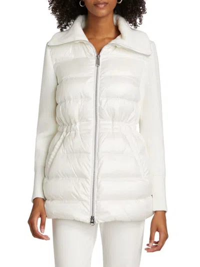 Mercer Collective Women's Mac Mixed-media Down Coat In White