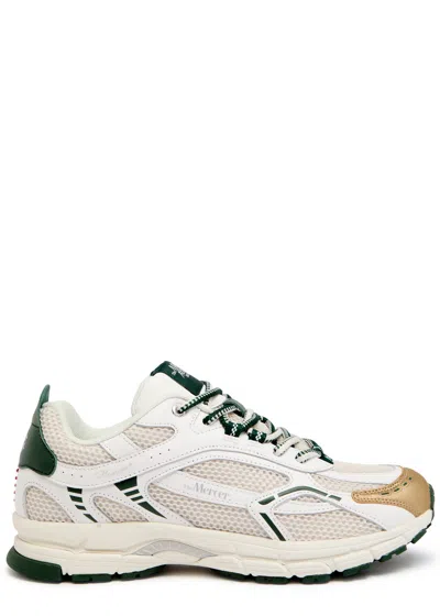 Mercer Re-run Panelled Mesh Trainers In White And Green