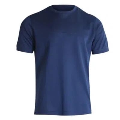 Mercery Lacer Micro Stitch Split T-shirt In Blue