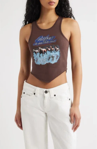 Merch Traffic Bob Seger Horses Graphic Tank In Brown