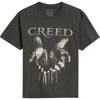 Merch Traffic Creed Sandy Hands Crop Graphic T-shirt In Black Pigment Dye