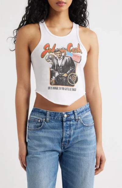 Merch Traffic Johnny Cash Bandana Graphic Tank In White