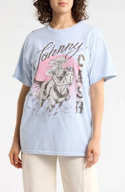 Merch Traffic Johnny Cash Cowboy Graphic T-shirt In Blue
