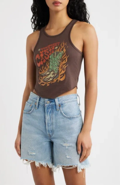 Merch Traffic Johnny Cash Graphic Tank In Brown