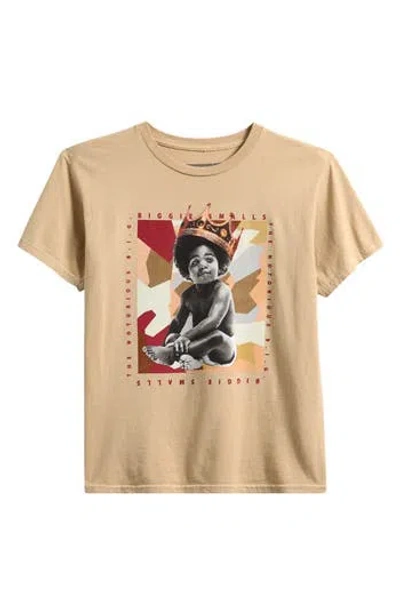 Merch Traffic Kids' Biggie Baby Crown Cotton Graphic T-shirt In Neutral