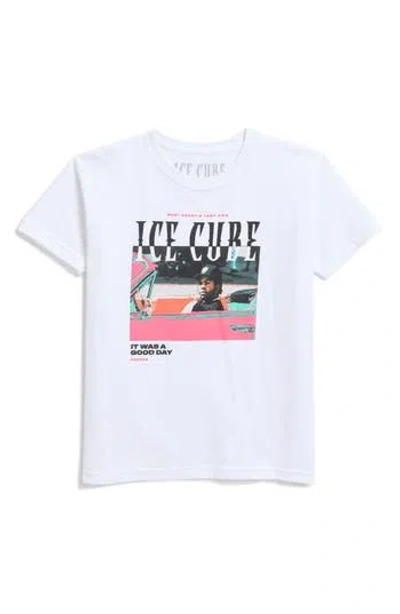 Merch Traffic Kids' Ice Cube Cotton Graphic T-shirt In Solid White