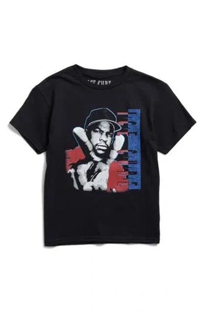 Merch Traffic Kids' Ice Cube Peace Sign Cotton Graphic T-shirt In Black