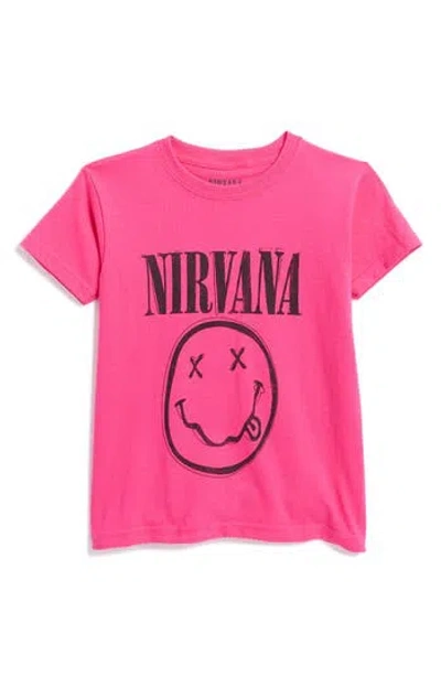Merch Traffic Kids' Nirvana Graphic Print T-shirt In Solid Fuchsia