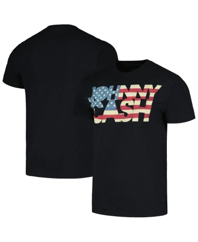 Merch Traffic Men's And Women's Black Johnny Cash Ragged Old Flag T-shirt