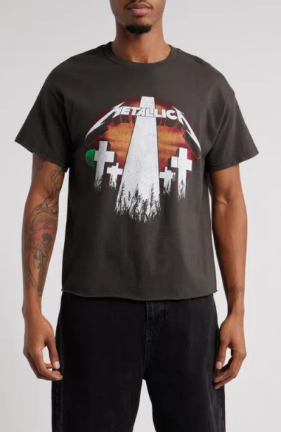 Merch Traffic Metallica Master Of Puppets Album Graphic T-shirt In Black Pigment Dye