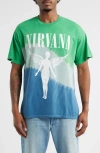 Merch Traffic Nirvana Angel In Utero Tour Graphic T-shirt In Green