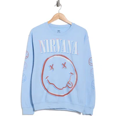 Merch Traffic Nirvana Cotton Blend Sweatshirt In Blue