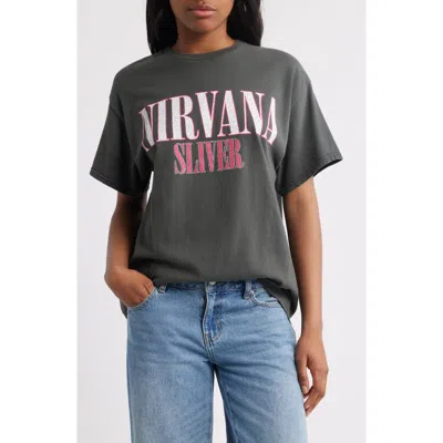 Merch Traffic Nirvana Silver Cotton Graphic T-shirt