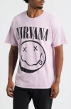 Merch Traffic Nirvana Smiley Live Graphic T-shirt In Pink
