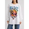 Merch Traffic Pink Floyd Long Sleeve Cotton Graphic T-shirt In White