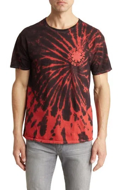 Merch Traffic Rhcp Asterisk Tie Dye Cotton T-shirt In Black/red