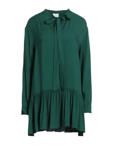 Merci .., Woman Mini Dress Dark Green Size 8 Viscose
