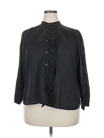 Pre-owned Merci 3/4 Sleeve Blouse In Black