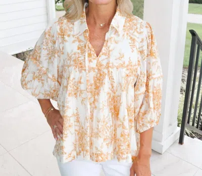 Merci Alexandra Babydoll Top In Off-white In Neutral
