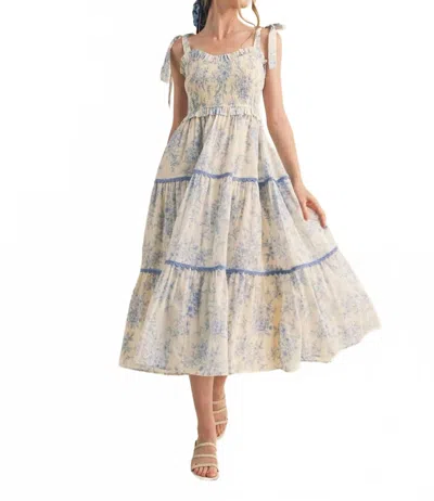 Merci Belle Socked Midi Dress In Baby Blue In Neutral