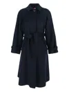 Merci Belted-detail Coat In Black