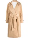 Merci Belted Trench Coat In Braun