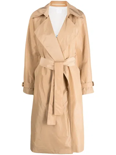 Merci Belted Trench Coat In Braun