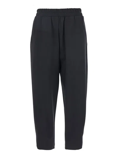 Merci Blakc Pants With Elastic Waist In Fabric Woman In Black