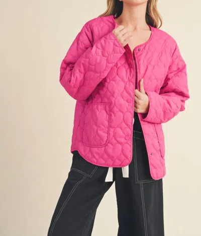 Merci Blakely Quilted Button Down Jacket In Pink