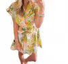Merci Boho Button Down Dress In Green In Green