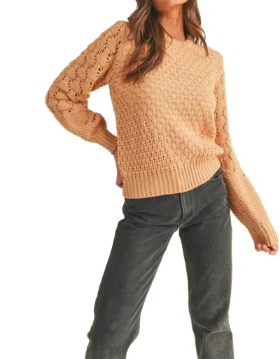 Merci Brianna Crew Neck Sweater In Taupe In Grey