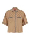 Merci Brown Jacket With Contrasting Trim And All-over Polka Dot Motif In Brown