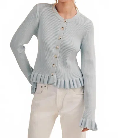 Merci Button Up Cardigan Sweater In Blue