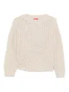 Merci Cable-knit Knitted Top In Neutral