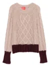Merci Cable-knit Sweater In Pink
