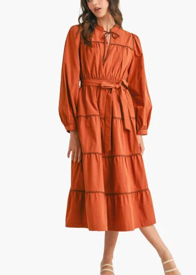Merci Celine Midi Dress In Cider In Brown