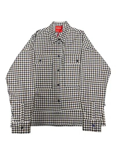 Merci Check Pocket Shirt In Gray