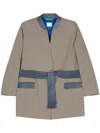 Merci Checked Tied Blazer In Neutrals
