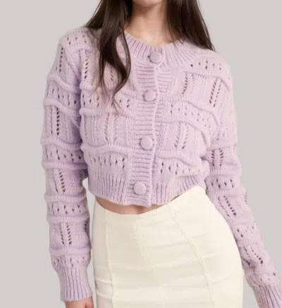 Merci Chunky Knit Wave Detail Sweater In Lavender