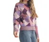 Merci Colorful Abstract Knit Sweater In Purple In Purple