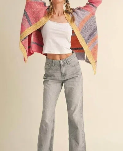 Merci Colorful Cutie Cardigan In Purple/coral