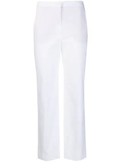 Merci Concealed-fastening Cotton Trousers In White