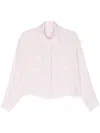 Merci Crepe Cropped Shirt In Pink