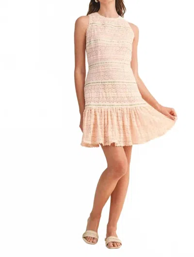 Merci Crochet Trim Dress In Beige In Neutral