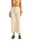 Merci Cropped Wide Leg Pants In Eggshell In White