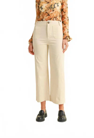 Merci Cropped Wide Leg Pants In Eggshell In White