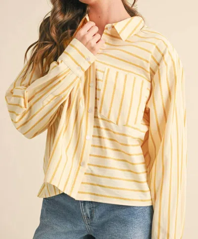 Merci Daffodil Striped Top In Yellow