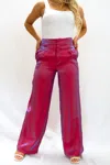 Merci Dance With Me Pants In Metallic Pink In Multi