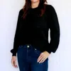 Merci Danica Scalloped Sweater In Black In Black