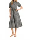 Merci Debbie Dress In Black And White Stripe In Multi